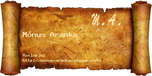 Mónus Aranka névjegykártya