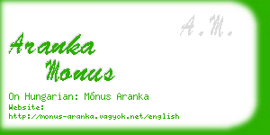 aranka monus business card