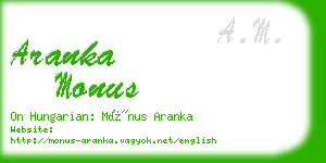 aranka monus business card